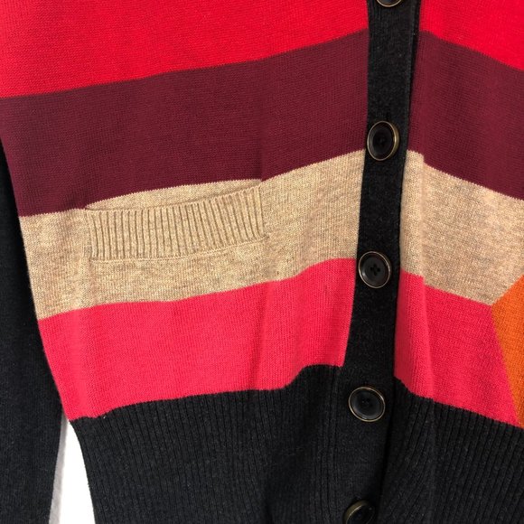 Cabi 100% Cotton Striped Diamond Sweater - Picture 3 of 5